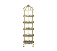 Generico Multifunctional Storage Racks, Retail Display Racks, Home Bedroom Bathroom Organizer, Clothing Store Window Shelves, Handbag Shoes Ornaments Potted Plants Standing Shelf Units (Color : Gold