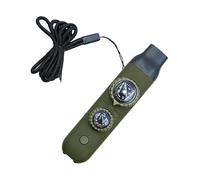Generico Multifunktionale Campingpfeife 7-in-1 mit Thermometer Lupe Spiegel LED | Tragbare Überlebensausrüstung für Wandern Trekking Bootfahren Rucksackreisen Roadtrips Jagd Outdoor Aktivitäten