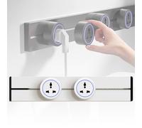 Generico Multipresa, Multipresa A Parete da 8000W, Binario con Prese di Corrente con 2-5 Prese Universali, Prolunga Multipresa, Adatta per Cucina, Soggiorno, Studio, Ufficio(White,40cm)