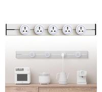 Generico Multipresa, Multipresa A Parete da 8000W, Binario con Prese di Corrente con 2-5 Prese Universali, Prolunga Multipresa, Adatta per Cucina, Soggiorno, Studio, Ufficio(White,100cm)