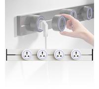 Generico Multipresa, Multipresa A Parete da 8000W, Binario con Prese di Corrente con 2-5 Prese Universali, Prolunga Multipresa, Adatta per Cucina, Soggiorno, Studio, Ufficio(White,75cm)