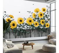 Generico Murals Fotomurali Girasoli Fiori, 300 x 210 cm Decorazione da Muro Poster Giganti Stile Pastorale per Camere da Letto Soggiorni Camera dei Bambini Sfondo Carta da parati