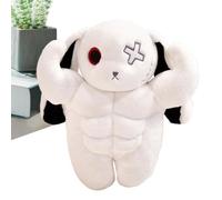 Generico Muscle Bunny Plush, Scary Rabbit Doll, Soft Huggable Throw Pillow, Gray 1 Piece, Unique Standing Design for Bedside, Sofa, Car, Kids Room, Christmas Reward, Sleep Companion