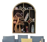 Generico Mushroom Moon Crystal Shelf - Floating Wall Mounted Display Holder | Crystal Display Shelves For Wall Decor, Gothic Witchy Boho Room Decoration Home Ẃall Organizer Decorative Shelf