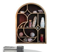 Generico Mushroom Moon Crystal Shelf - Floating Wall Mounted Display Holder | Crystal Display Shelves For Wall Decor, Gothic Witchy Boho Room Decoration Home Ẃall Organizer Decorative Shelf