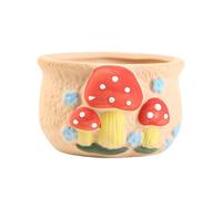 Generico Mushroom Planter - 10cm Ceramic Flower Pot, Small Container For Windowsill, Cute Plant Holder, Ceramic Mushroom Planter, Drainage Hole Home Decor Indoor Gardening Gift For Plant Lovers