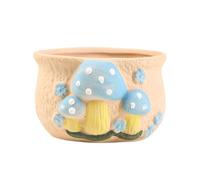 Generico Mushroom Planter - 10cm Ceramic Flower Pot, Small Container For Windowsill, Cute Plant Holder, Ceramic Mushroom Planter, Drainage Hole Home Decor Indoor Gardening Gift For Plant Lovers
