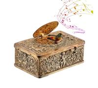 Generico Music Box, 3D Embossed Automaton Singing Bird Ornament, Vintage Decorative Keepsake, Elegant Rotating Melody Box for Living Room, Bedroom, Table, Shelf, Locker Display, 3.94x2.36x1.57 Inches