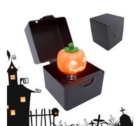 Generico Music Box, Holiday Decor, Display Case, Pumpkin Wind-Up Keepsake, Portable Collectible with Melody, Wooden Mechanism, Desktop Ornament, Spooky Motif, Collector’s Piece, 7x7.2x7.2cm