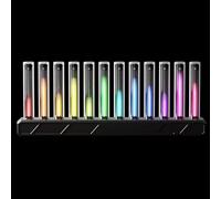 Generico Music Rhythm Recognition LightAudio Spectrum Analyzer Display, LED Music Rhythm Sync Light, Kinds of Dynamic/Color Adjustable, with 12 Nixie Tube, for Desktop, Studio, Gaming Room(Black)