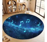Generico Musica Blu Note Luminose Cielo Stellato Modello La Zona Tappeto Camera Bagno Cucina Zerbino Macchina Lavabile Antiscivolo Tappeti, 90cm