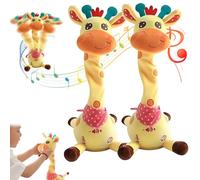 Generico Musical Giraffe Toy - Sings, Dances & Repeats What You Say, Dancing Giraffe Plush Toy, Shining LED Lights, Interactive Voice Imitation (2pcs)