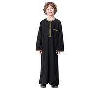 Generico Musulmani Ragazzi Robe Bambini Abaya Abbigliamento da Preghiera per Bambini Maniche Lunghe Tinta Unita Bambinis Abaya Kaftan Zip, Vestiti di Preghiera Musulmani per i Ragazzi