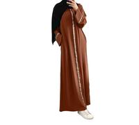 Generico Musulmani Tunica Khimar Donna Dubai Morbidi da Preghiera Monopezzo Bianco Abito Donna Seta Vestito Santa Lucia Adatto per Partecipare a Cerimonie