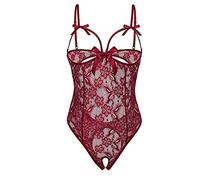 Generico Mutande con Buco Donna Perizoma Donna Pizzo Mutande da Donna Sexy Set Lingerie Donna Perizoma Donna Sensuale Rosso Lingerie Woman Sexy Toy Donna Hot Set Reggiseno e Biancheria Intima