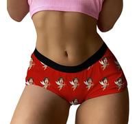 Generico Mutande da Donna Mutandine Morbide Senza Cuciture in Pizzo Donna per San Comodo Traspirante Regali Speciali con Stampe Romantiche E Design Personalizzato Mutande Gravidanza Intimo (Red, L)