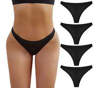 Generico Mutande Donna Confezione 4 Pezzi Stile Medio Oriente Africa Taglia Grande Stringa Sollevamento Glutei Intimo(Black, XXL)