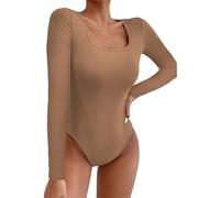 Generico Mutande Donna Contenitive Guaina Contenitiva Camicie Da Body Perizoma Sexy Con Scollo Da Donna A Maniche Lunghe Pancera Contenitiva Oltre Abbigliamento Khaki L