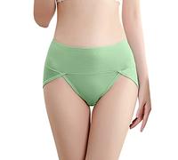 Generico Mutande Donna Cotone Vita Alta Assorbente Pizzo 3D Comfort Slip Donne Intimo(Green, XXL)