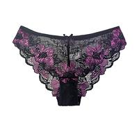 Generico Mutande Donna Sexy Mutandine Pizzo Sottili Perizoma Vita Alta Morbido Lingerie Cotone Tanga Seducente A Filo Hipster Traspirante Slip Taglie Forti
