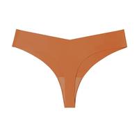 Generico Mutande Donna Vita Bassa in Seta Gelata con Cavallo Senza Cuciture e Traspiranti Design a T per Taglie Grandi Intimo(Brown, XL)