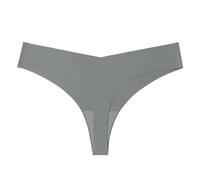 Generico Mutande Donna Vita Bassa in Seta Gelata con Cavallo Senza Cuciture e Traspiranti Design a T per Taglie Grandi Intimo(Grey, S)