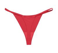 Generico Mutande Donna Vita Bassa in Seta Gelata con Design a T e Cavallo in Cotone Elegante e Confortevole Intimo(Red, L)