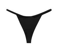 Generico Mutande Donna Vita Bassa in Seta Gelata con Design a T e Cavallo in Cotone Elegante e Confortevole Intimo(Black, XL)