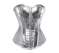 Generico Mutande Pantaloncino Donna Body Donna Parte Superiore Del Corsetto Bustier Con Un Corpetto Con Un Cincher In Vita In Pelle Artificiale Che I Vestiti Che Snellente Pancia E Silver Xxxxxxl