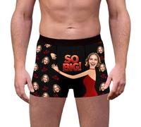 Generico Mutande Personalizzate Uomo con Foto, Divertenti Uomo in Cotone Personalizzati Boxer, Adatto per Compleanni o San Valentino, Uomo Comodi e Leggeri di Alta Qualita Biancheria Intima