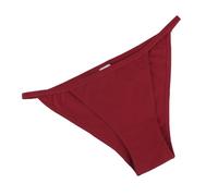 Generico Mutande Sexy Nere in Cotone per Donna Mutandine Bikini con Stringhe Taglie Forti a Vita Bassa Slip da Donna Elasticizzati a Taglio Panceta Dimagrante Snellente (Red, XL)