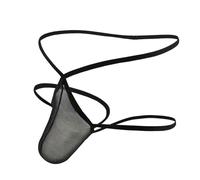 Generico Mutande Uomo Cotone Boxer Corto Slip Tanga Monouso Glutei Divisi da con Design a Forma di U, Divertente Doppio Perizoma Vuoto sul Retro (Black, XL)