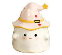 Generico Mutura Fantasma, Halloween Ghost Novelty Coffee Tazza, Mug Ghost Decorative, Carta Ghost Pattern Ceramic Cup Con Coperchio 350 Ml Per Halloween Home Workplace Decoration