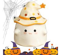 Generico Mutura Fantasma, Halloween Ghost Novelty Coffee Tazza, Mug Ghost Decorative, Carta Ghost Pattern Ceramic Cup Con Coperchio 350 Ml Per Halloween Home Workplace Decoration
