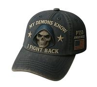 Genérico My Demons Know - Fight Back Hat | Breathable PTSD Mental Support Baseball Caps | Funny Cotton PTSD Awareness Baseball Hat For Outdoor Festivals