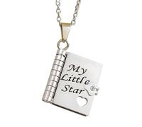 Generico My Little Star Book Necklace for Daughter, My Incredible Daughter Book Necklace, To My’s Daughters from Mom and Dad, Adjustable Books Necklaces with 6 Pages of Engraved Information (Color2)