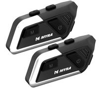 Generico MYRA 500 coppia Interfono Bluetooth per Caschi Jet e Integrali, Sistema di Comunicazione Moto