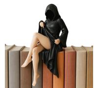 Generico Mysterious Statue,Resin Black Robe Queen Bookshelf Figure Sitting Statue,Gothic Sculpture Tabletop Figurine,for Livingroom Home Decor