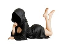 Generico Mysterious Statue,Resin Black Robe Queen Bookshelf Figure Sitting Statue,Gothic Sculpture Tabletop Figurine,for Livingroom Home Decor