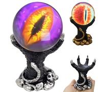 Generico Mystic Sphere, Halloween Macabre Desktop Ornaments with Light-Up Ball and Resin Dragon Claw Stand Base, Gothic Figurine for Home Office Decor