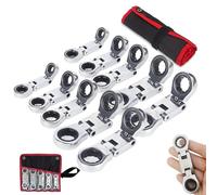 Generico Nano Ratchet, Dual-Drive Nano Flex-Head Pocket Ratchet, for Mechanical Repair, Mini Adjustable 3/4“ Inch Retractable, Plumbing Repair, Narrow Space (2Pcs)