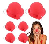 Generico Naso Da Clown Rosso - 6 Pezzi In Robusta, Naso Da Renna Rudolph | Nasi Da ClownIn Con Elastico Per Il Giorno Dei Nasi DaClown, Compleanni, Circo, Feste In Costume Cosplay, Costumi Da Fes