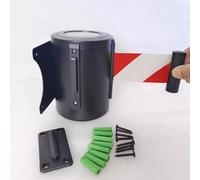 Generico Nastro di Sicurezza Magnetico Retrattile a Parete per Il Controllo della Folla, Colore Rosso, Disponibile nelle Versioni da 2/3/5/10 m con Robusto alloggiamento