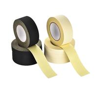 Generico Nastro in acetato nero ignifugo da 5 pezzi for cablaggio auto - Nastro isolante in tessuto strappabile a mano(Black without paper,2cm*30m)