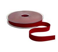 Generico Nastro in Velluto Doppio 15 mm x 15 Metri Colore 07 Rosso