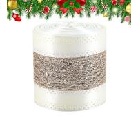 Generico Nastro Natalizio - Fascia Decorativa Natalizia da 198 Cm,Nastro per Ghirlande di Colore Champagne | per L'Incarto dei Regali La Decorazione 'Albero I Fiocchi Le Ghirlande E I Mazzi di Fiori