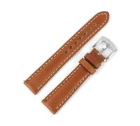 Generico NASUNJIA Cinturini Vintage In Vera Pelle For Orologi Da Uomo E Da Donna, 18, 19, 20, 21, 22 Mm, Fatti A Mano, Con Fibbia In Acciaio Inossidabile.(Brown,19mm,M-120 80mm)