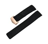 Generico NASUNJIA Cinturino For Orologio Compatibile Con GRAND CARRERA AQUARACER In Morbido Silicone Da 22 Mm E 24 Mm, Cinturino For Orologio Da Uomo(Black-rose gold,24mm)