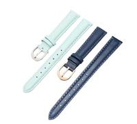 Generico NASUNJIA Cinturino For Orologio Da Donna In Vera Pelle, Semplice, Blu, Rosa E Grigio, 14, 16, 18, 20 Mm(Gary silver,16mm)