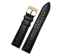 Generico NASUNJIA Cinturino For Orologio In Pelle Di Coccodrillo E Alligatore Nero Da 12 Mm, 14 Mm, 16 Mm, 18 Mm, 20 Mm, 22 Mm, 24 Mm, For Uomo E Donna, Accessori(Coal Black,14mm)